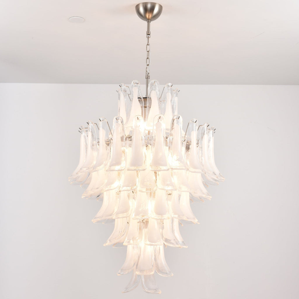 Contemporary White Cloud Glass Petals Chandelier product image