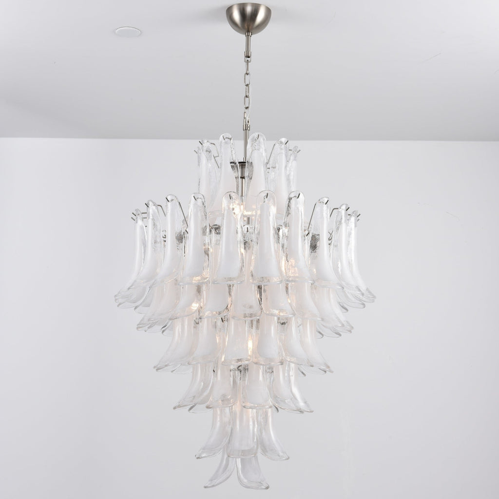 Contemporary White Cloud Glass Petals Chandelier product image