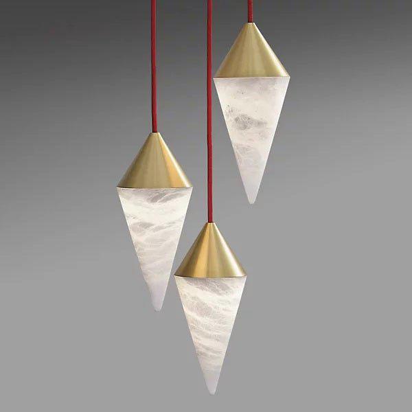 Conus Alabaster Chandelier by Bling Lighting Studio