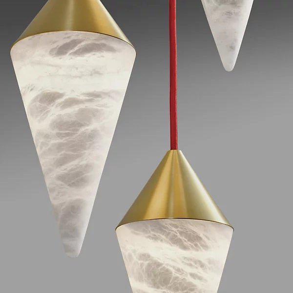 Conus Alabaster Chandelier by Bling Lighting Studio