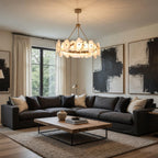 Corton Alabaster Brass Chandelier additional product view