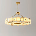 Corton Alabaster Brass Chandelier material and finish detail