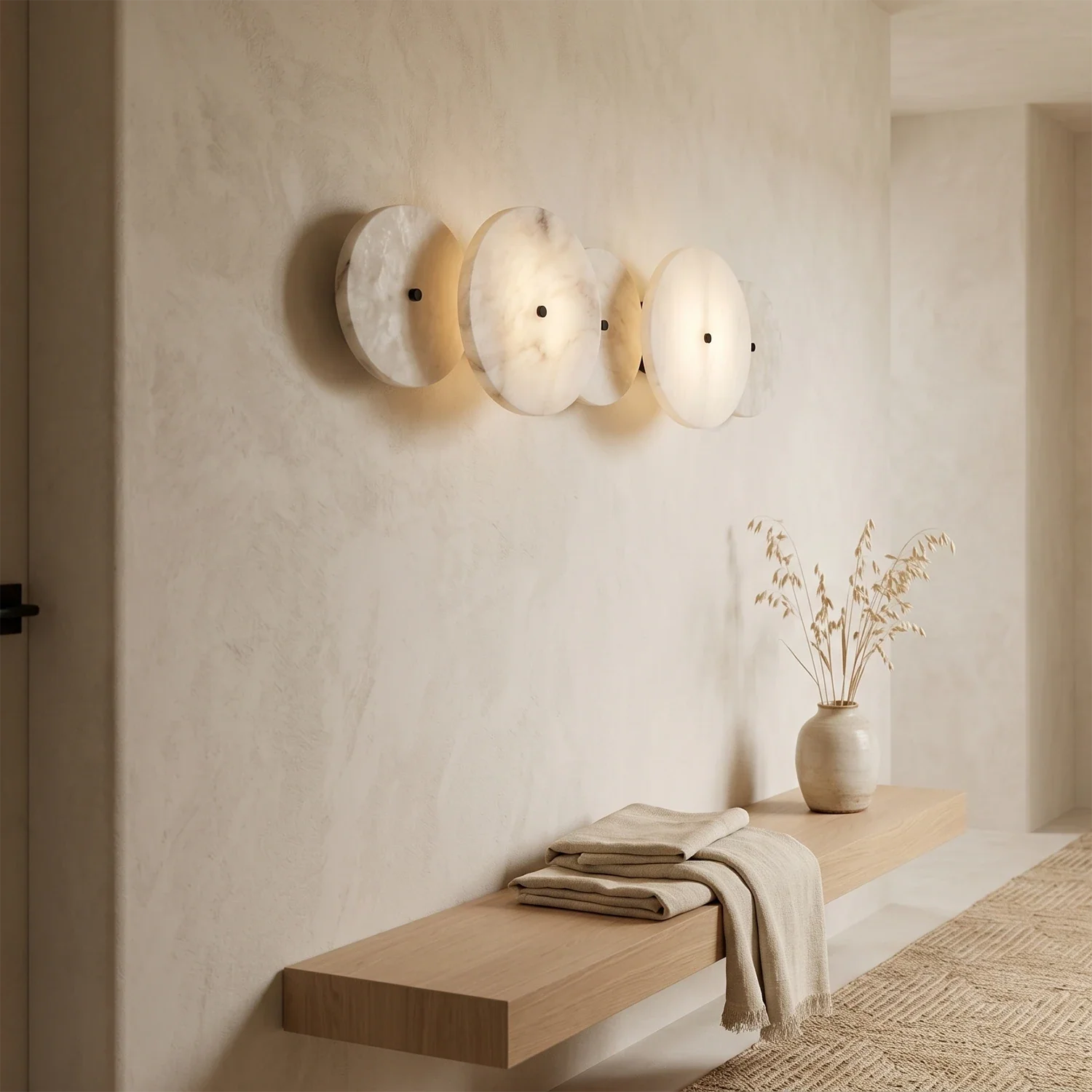 Cosmic Round Alabaster Wall Sconce
