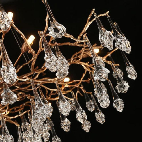 Creative Rose Crystal Brass Branch Chandelier by Bling Lighting Studio