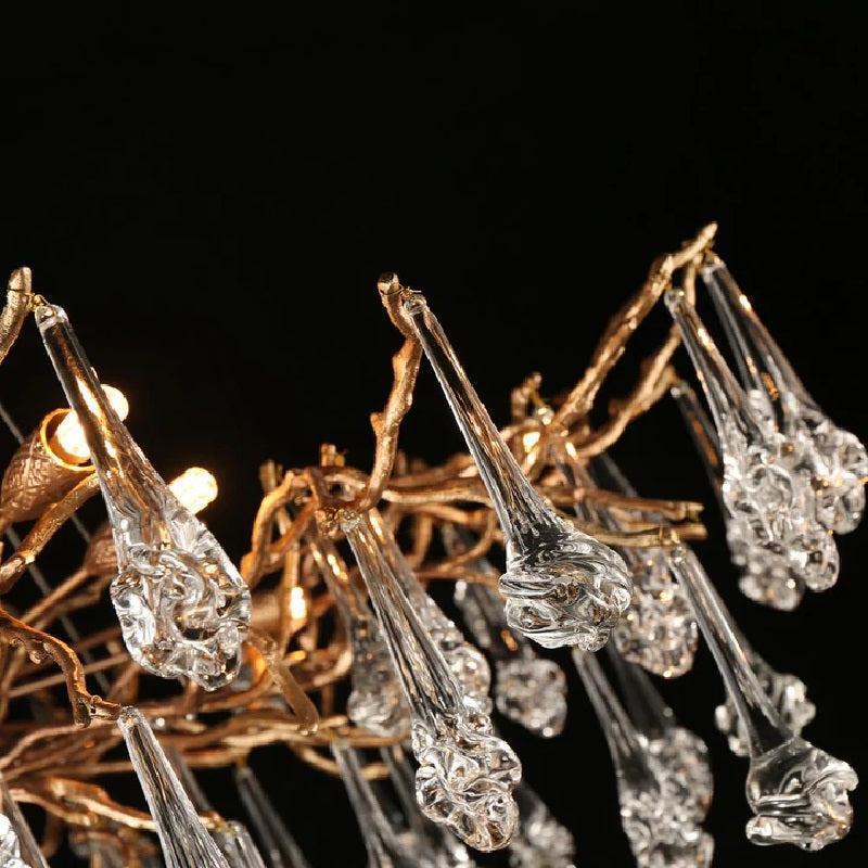 Creative Rose Crystal Brass Branch Chandelier by Bling Lighting Studio