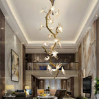 Crissy Branch Brass Bird Branch Staircase Chandelier by Bling Lighting Studio
