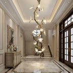 Crissy Branch Brass Bird Branch Staircase Chandelier by Bling Lighting Studio