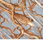 Ciecherella : Crystal Droplet Branch Staircase Chandelier - Modern Copper Chandelier - Designer Lamp