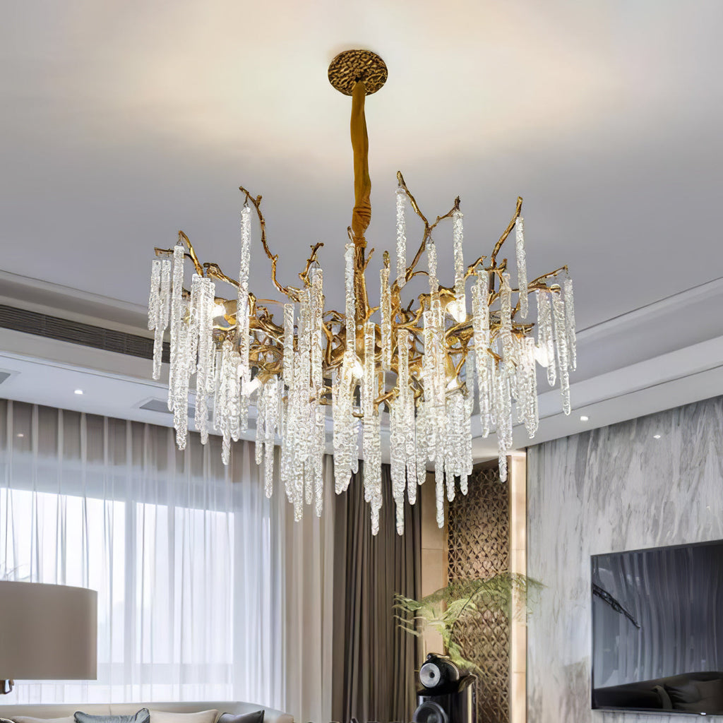 Crystal Icicles Branch Brass Chandelier additional product view