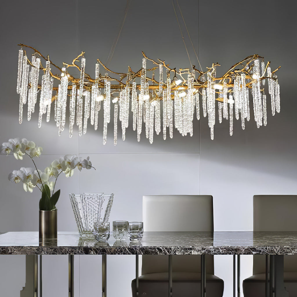 Crystal Icicles Branch Brass Chandelier product image