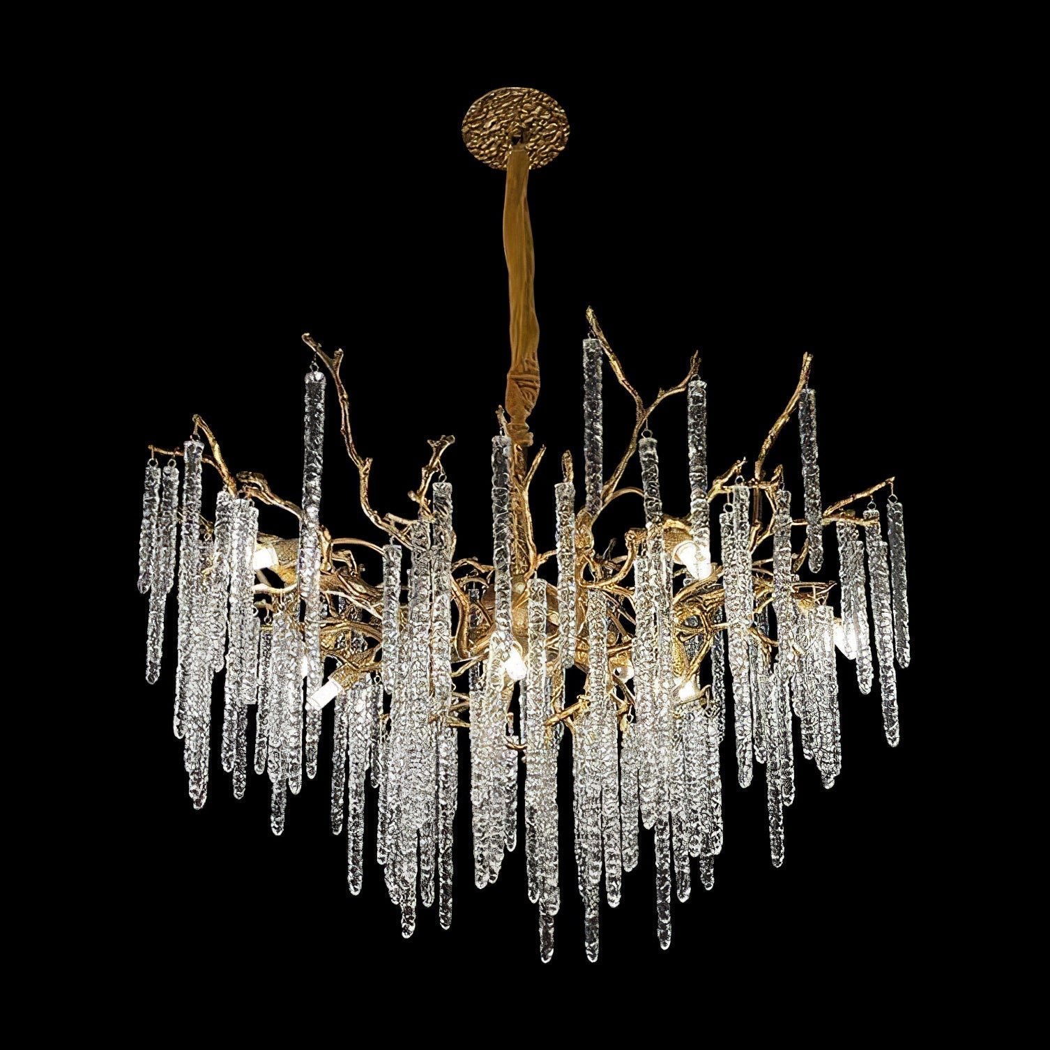 Crystal Icicles Branch Brass Chandelier product image