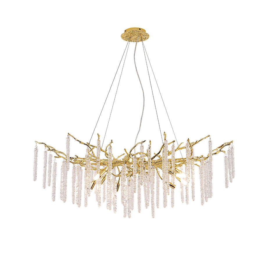 Crystal Icicles Branch Brass Chandelier product image