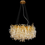 Crystal Quatre Round Branch Penny Chandelier by Bling Lighting Studio
