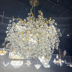 Crystal Quatre Round Branch Penny Chandelier by Bling Lighting Studio