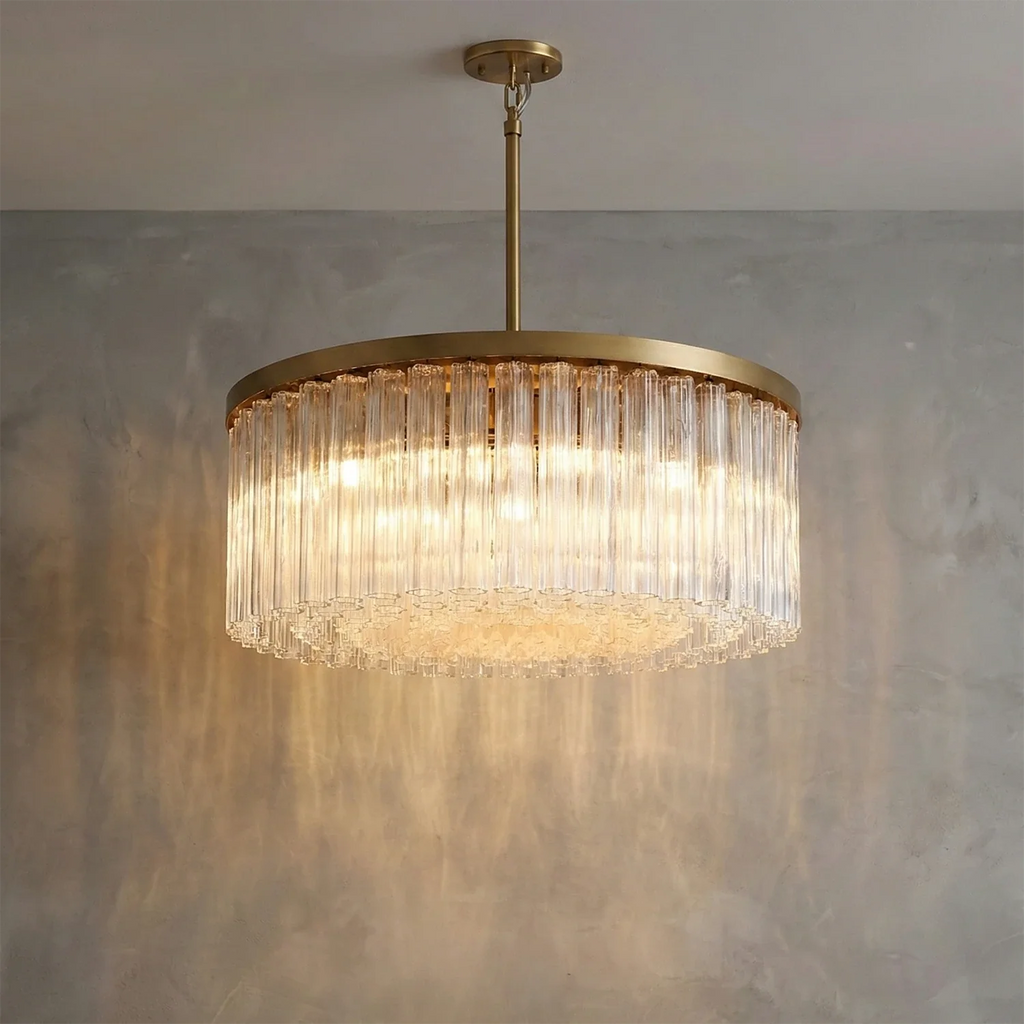 Murano Star Glass Brass Pendant Light