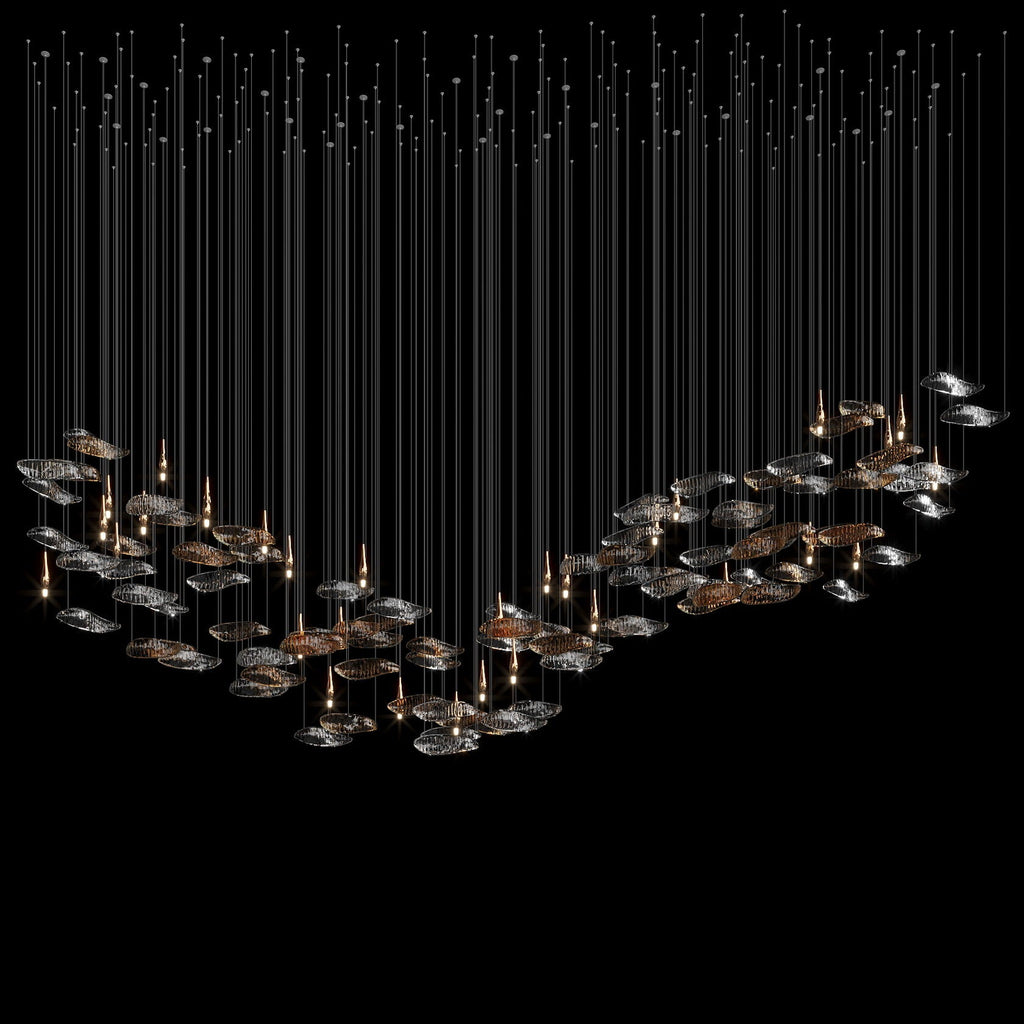 Amber Glass Drift Chandelier
