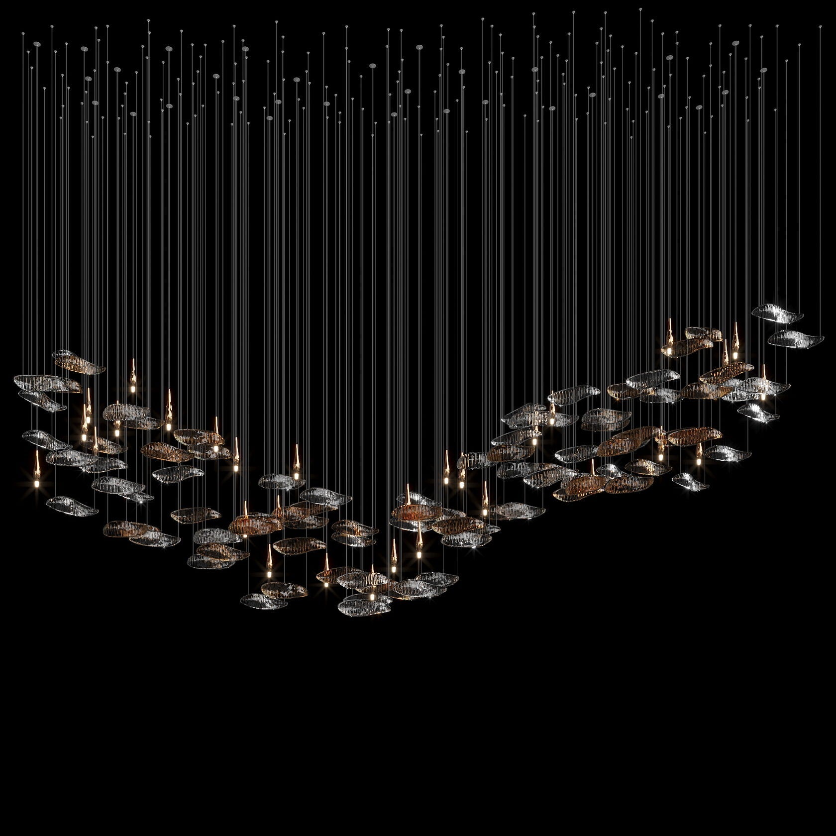 Amber Glass Drift Chandelier