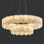 Halos Alabaster Round/Square Chandelier by Bling Lighting Studio