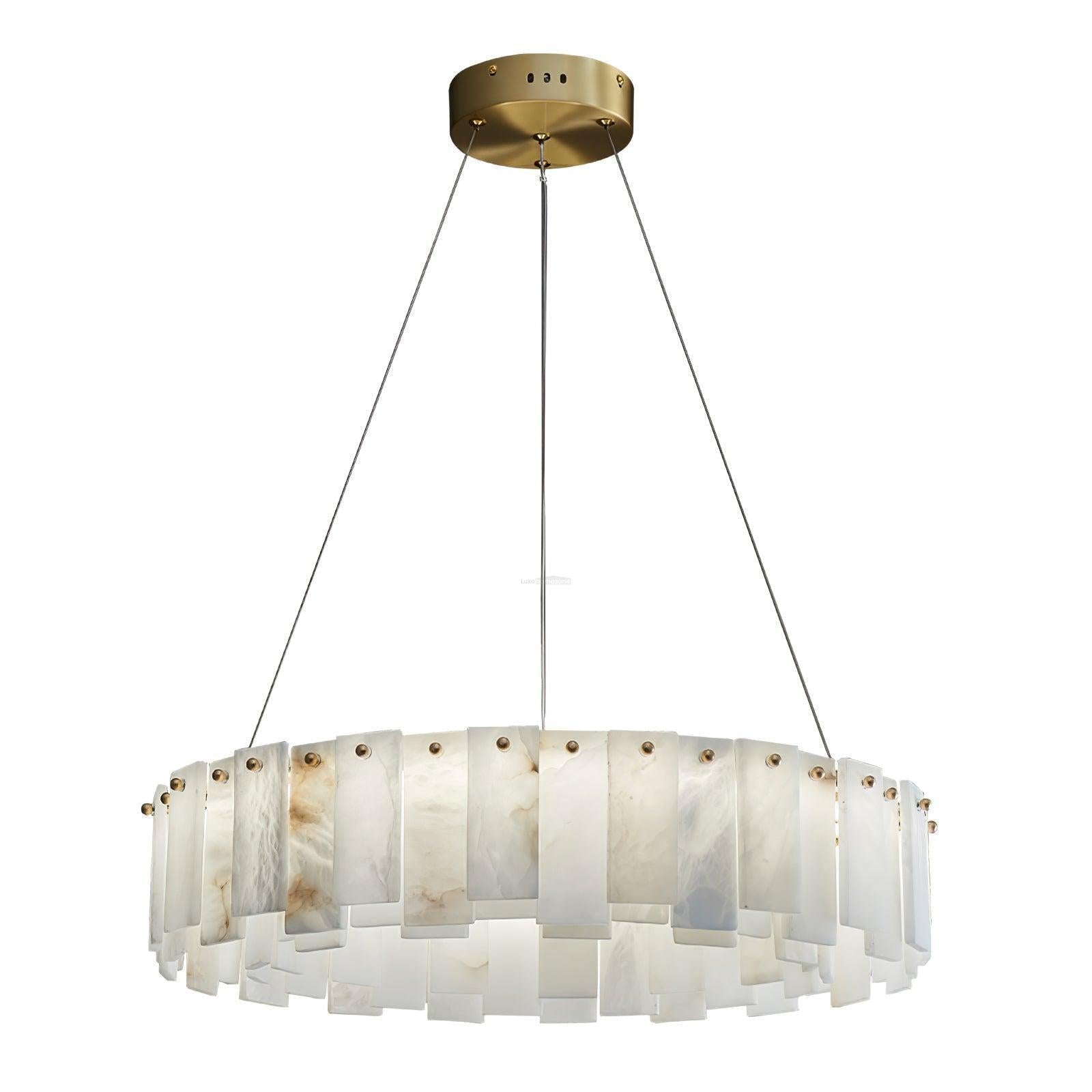Halos Alabaster Round/Square Chandelier by Bling Lighting Studio