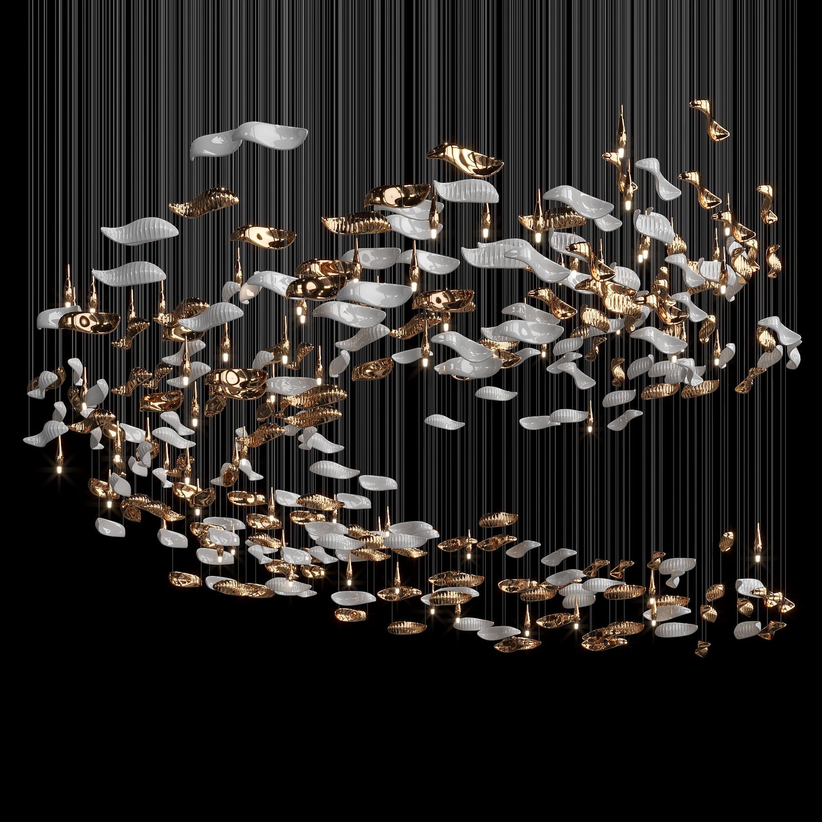 Amber Glass Drift Chandelier
