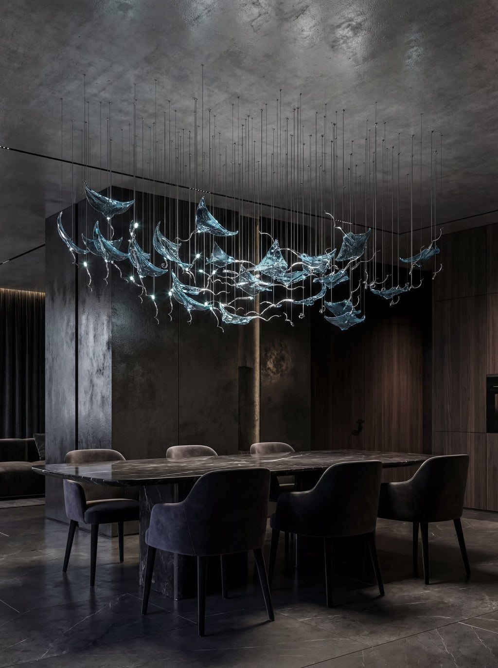 White Manta Branch Chandelier