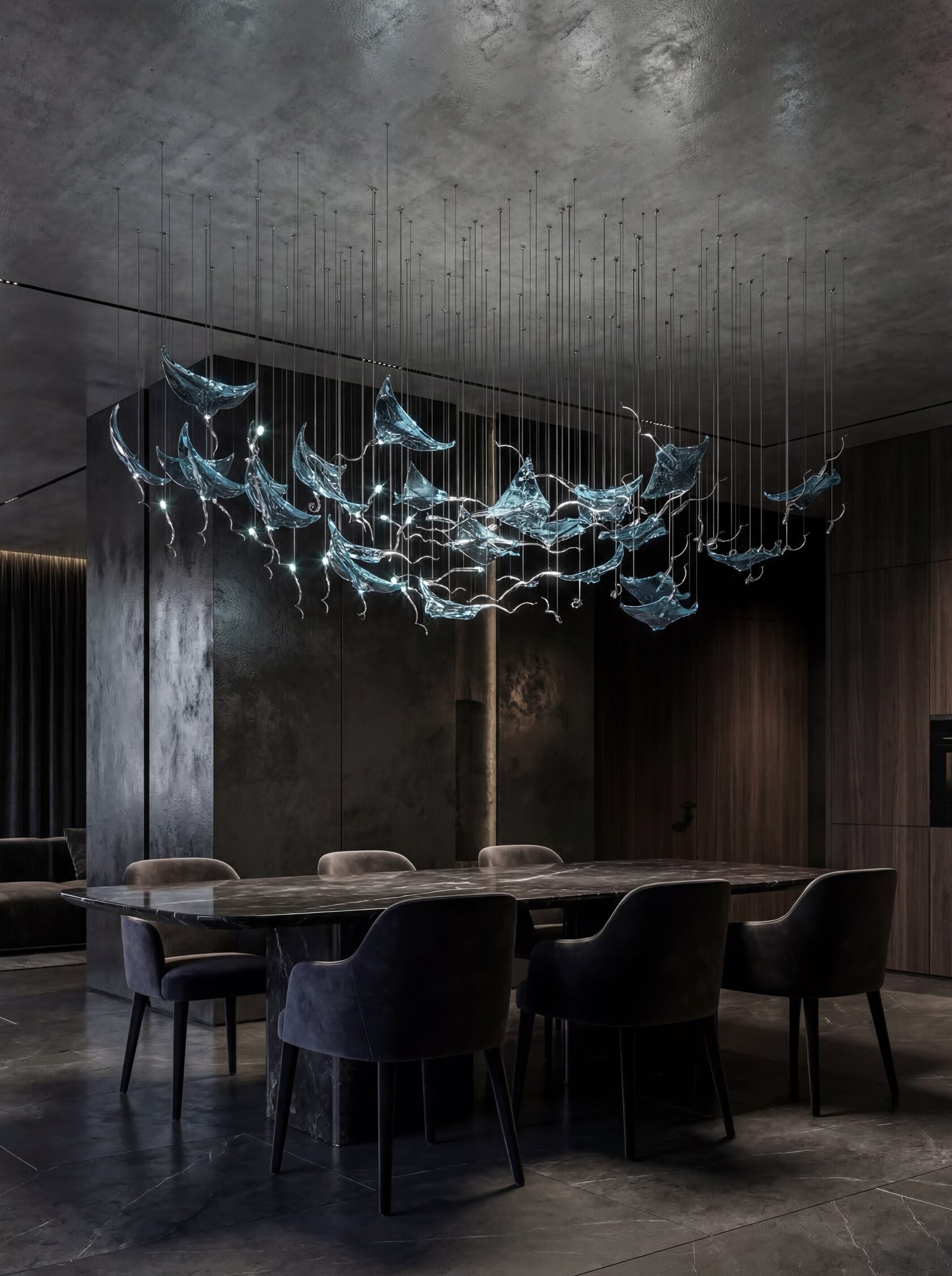 White Manta Branch Chandelier