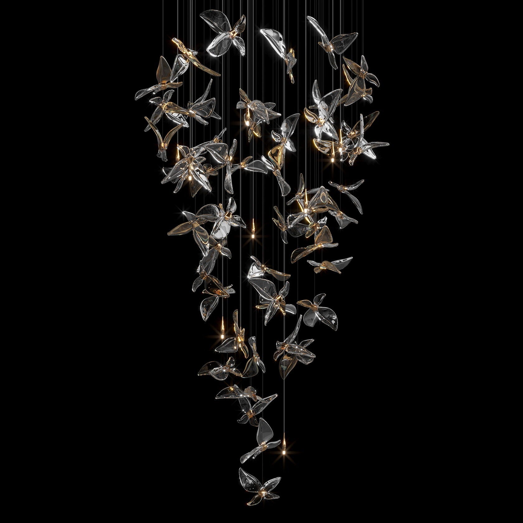 Smoke Butterfly Flight Chandelier