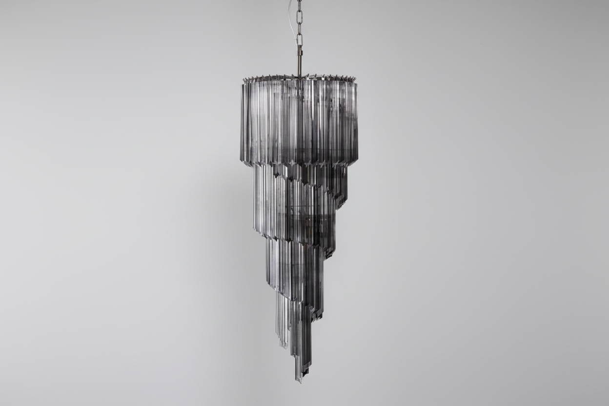 Dark Themed Cascading Rain Chandelier by Bling Lighting Studio