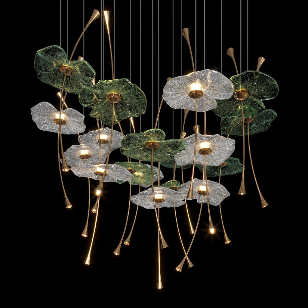 Glass Lotus Pond Chandelier