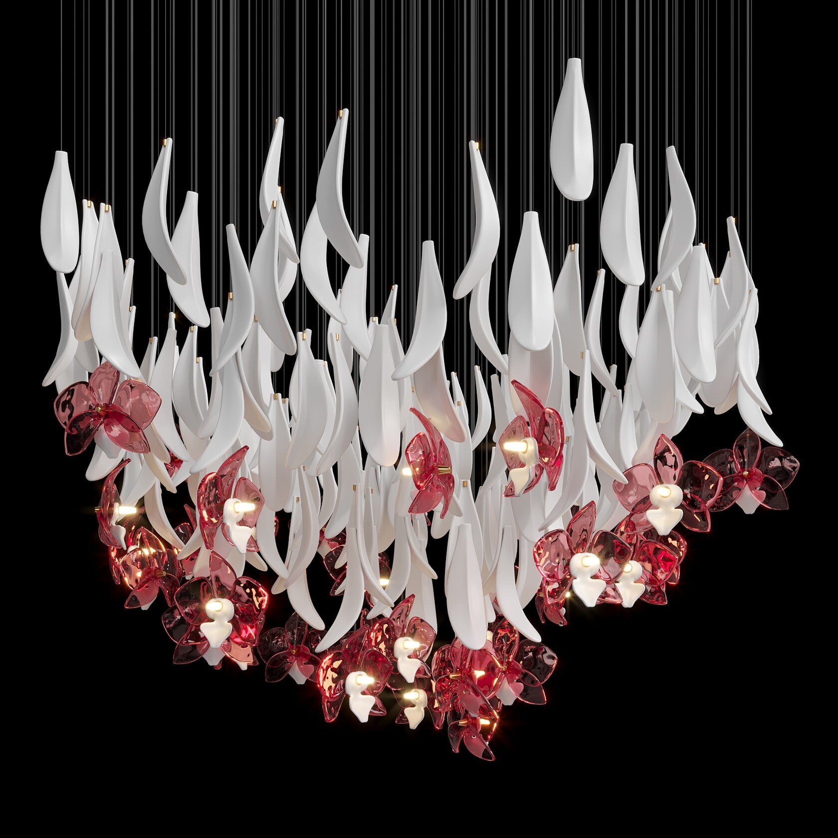 Green Orchid Cascade Chandelier