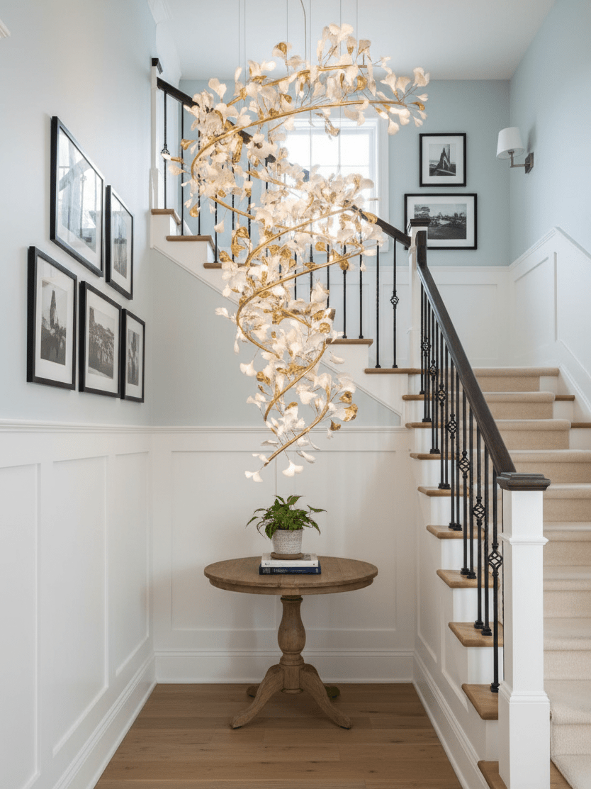 Decorative Botanical Chandelier material and finish detail