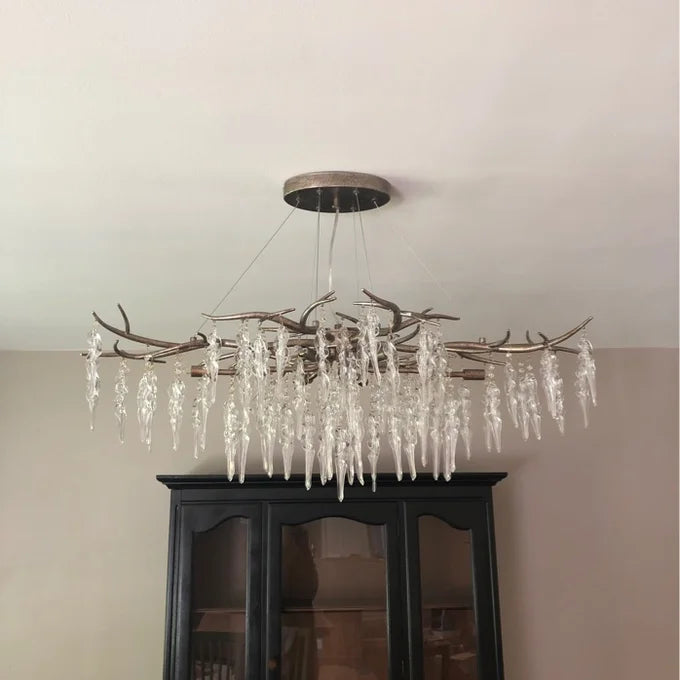 Luxury Crystal Geometric Branch Chandelier by Bling Lighting Studio