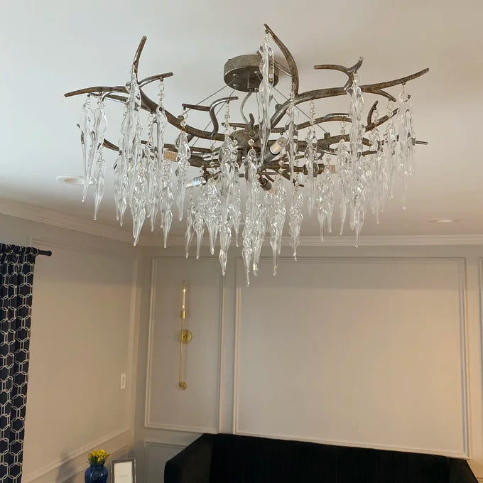 Luxury Crystal Geometric Branch Chandelier by Bling Lighting Studio