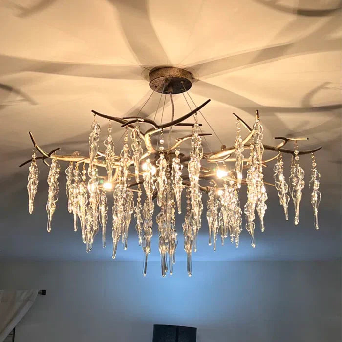 Luxury Crystal Geometric Branch Chandelier by Bling Lighting Studio