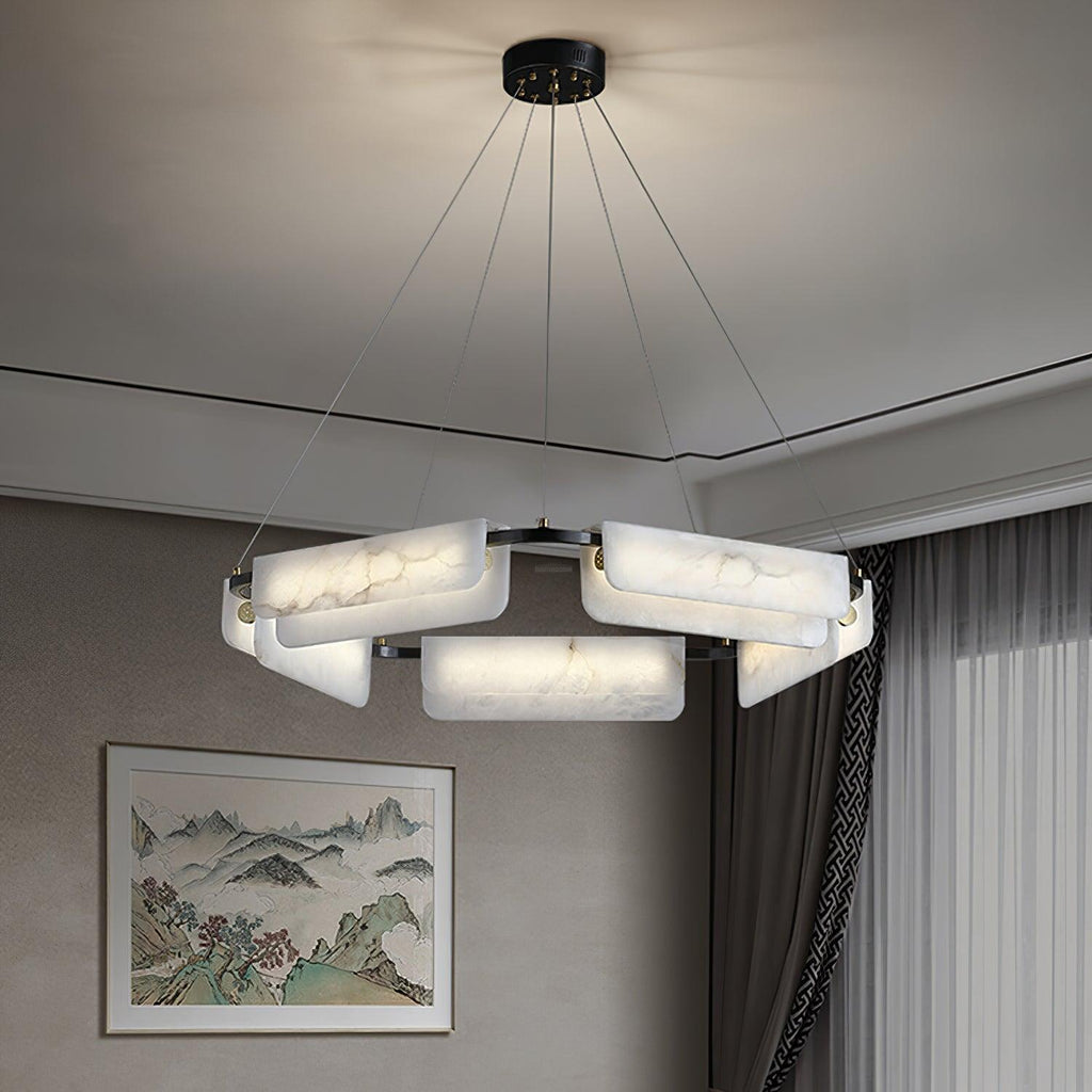 Delia Alabaster Chandelier 23.6''31.5'' by Bling Lighting Studio