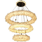 Derek Modern Rock Quartz Crystal Cluster Halo Chandelier by Bling Lighting Studio