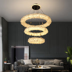 Derek Modern Rock Quartz Crystal Cluster Halo Chandelier by Bling Lighting Studio