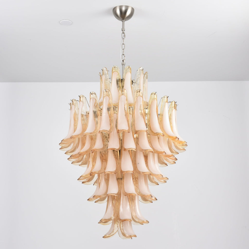 Designer Amber Cloud Murano Glass Petals Chandelier additional product view