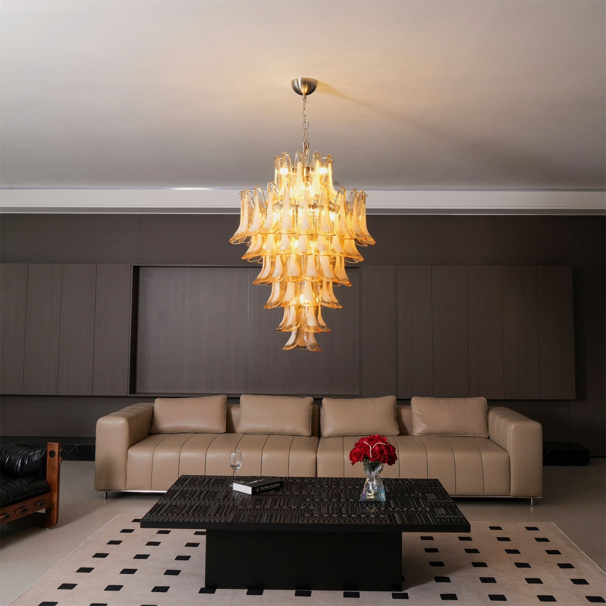 Designer Amber Cloud Murano Glass Petals Chandelier product image