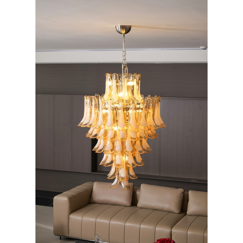 Designer Amber Cloud Murano Glass Petals Chandelier product image