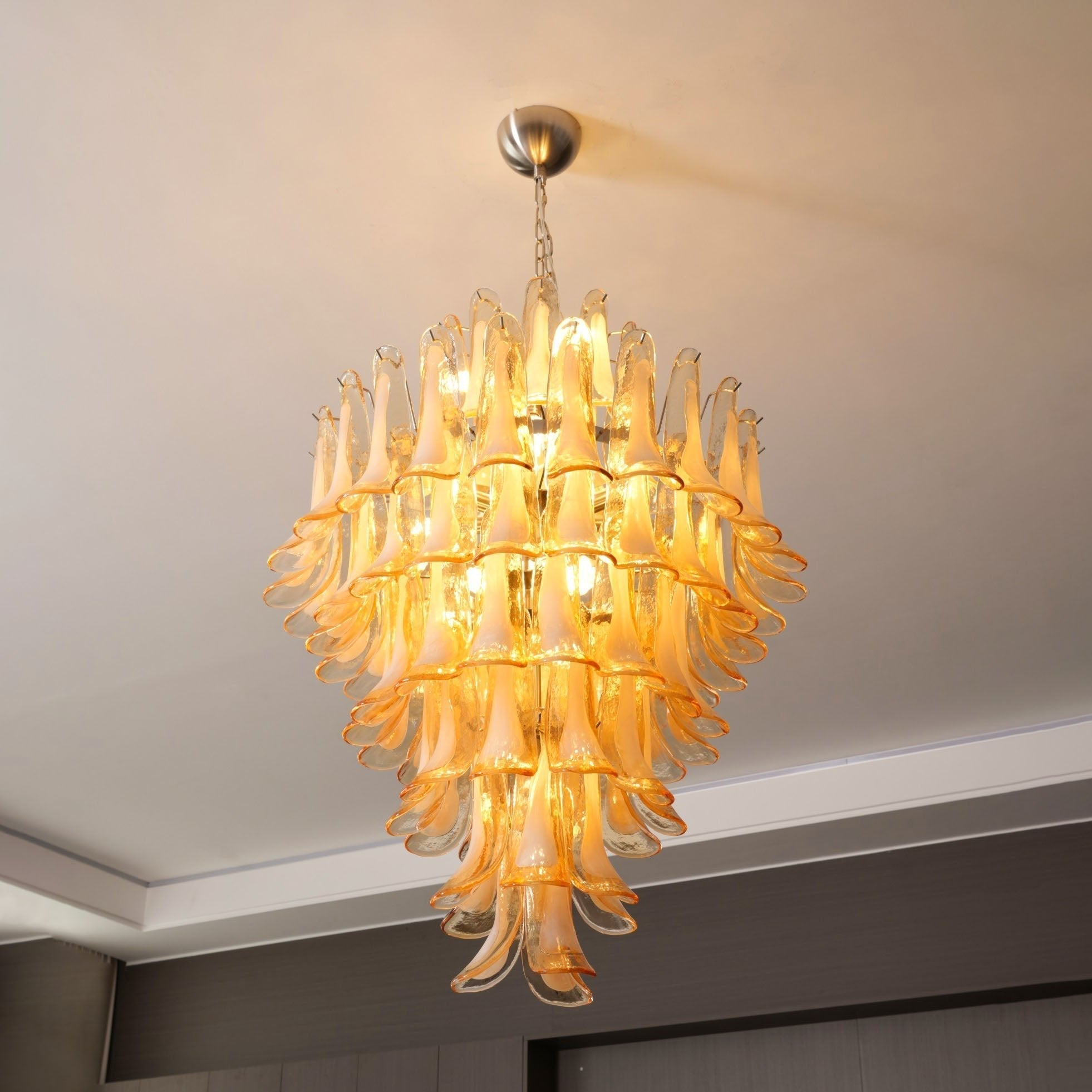 Designer Amber Cloud Murano Glass Petals Chandelier product image