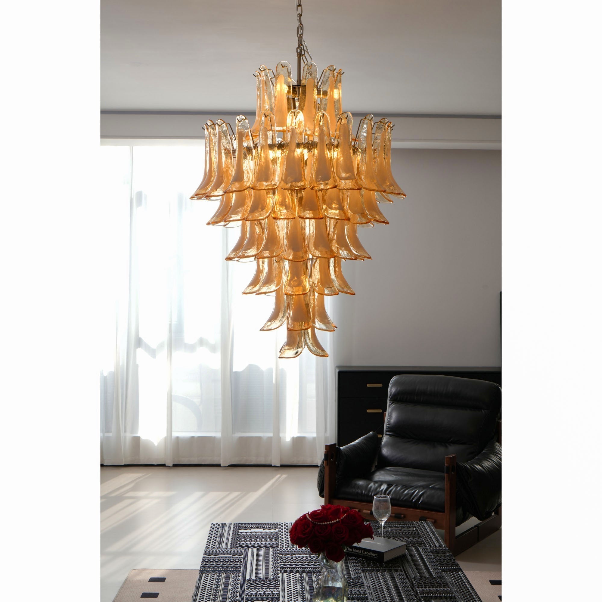 Designer Amber Cloud Murano Glass Petals Chandelier product image