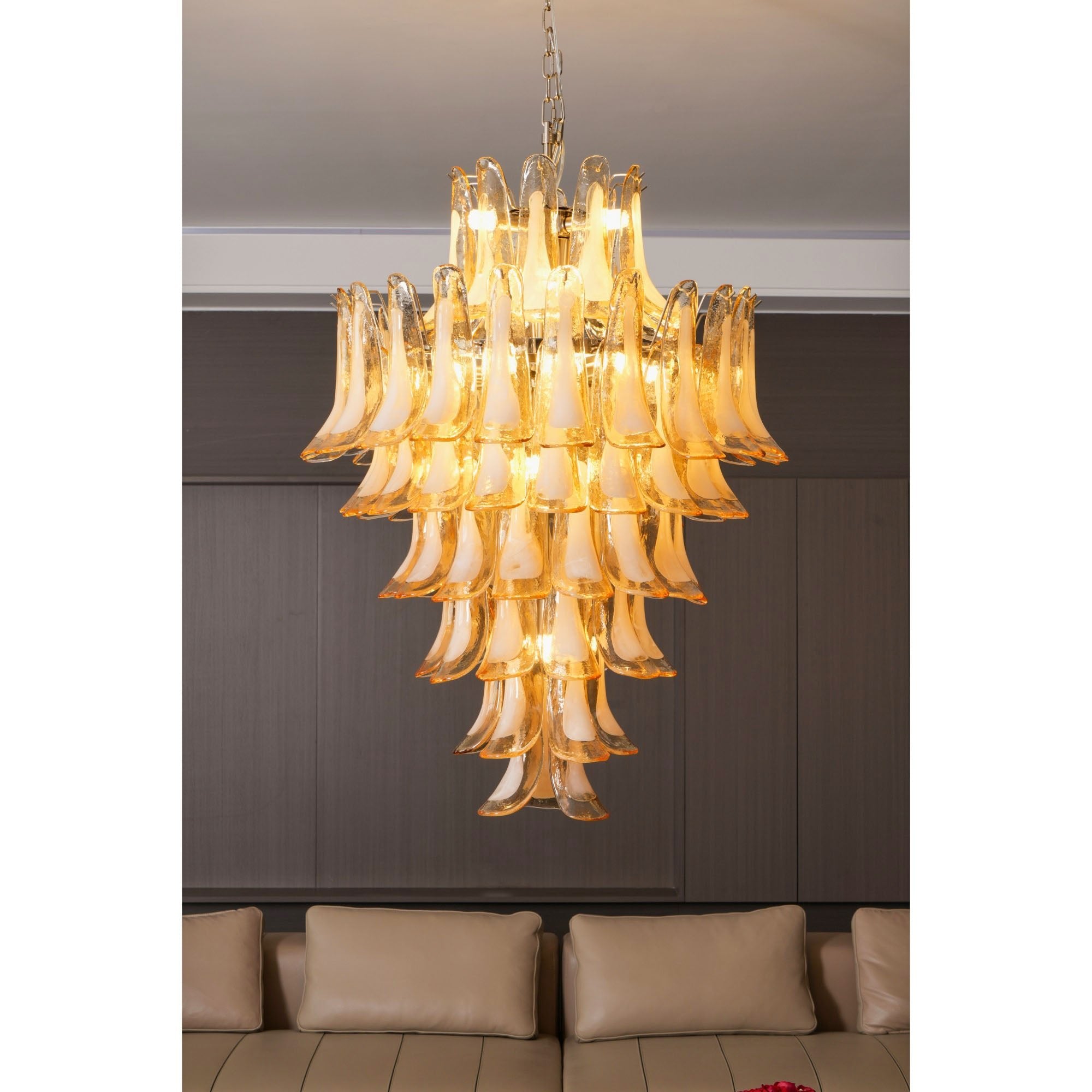 Designer Amber Cloud Murano Glass Petals Chandelier product image