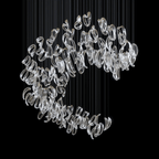 Designer Aqua Ripple Glass Art Customize Chandelier product image