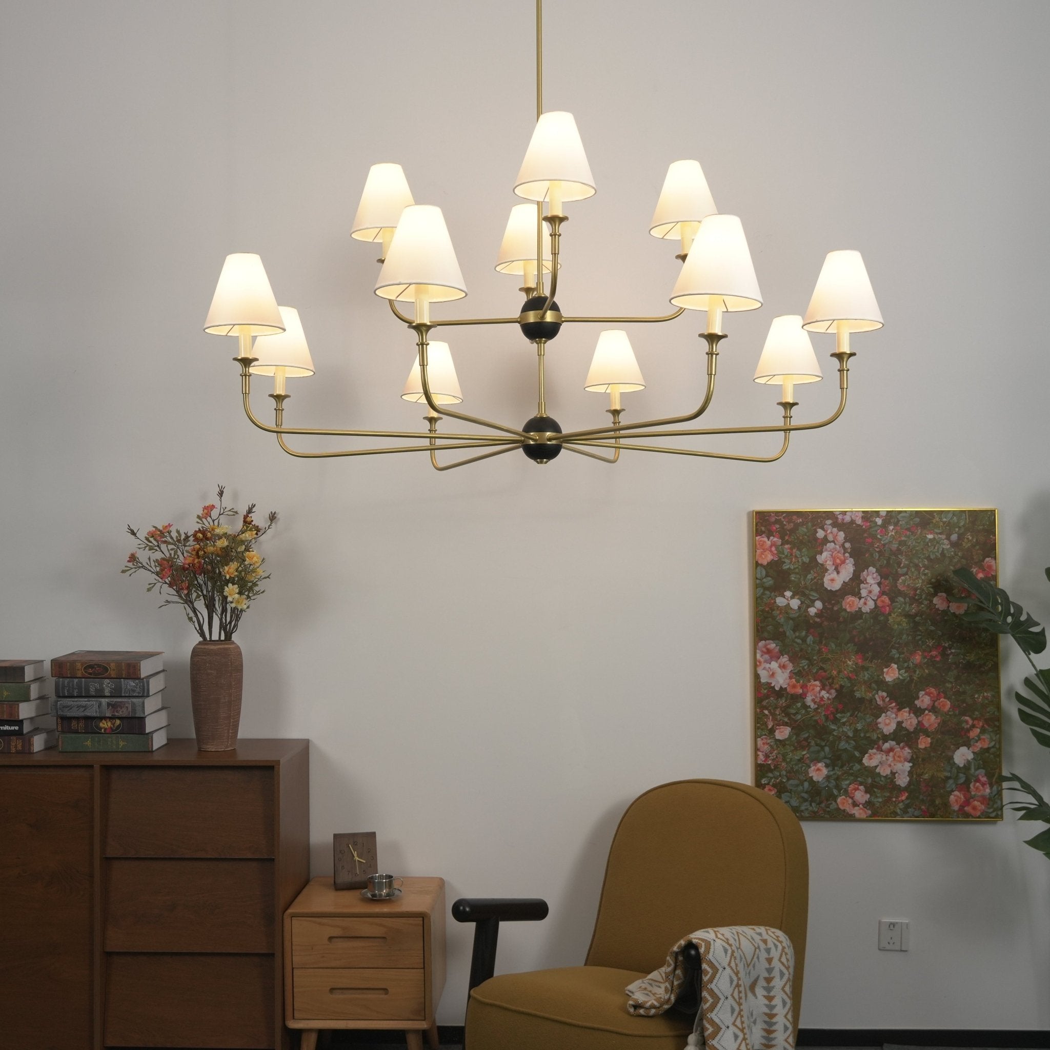 Designer Astris Brass Chandelier material and finish detail