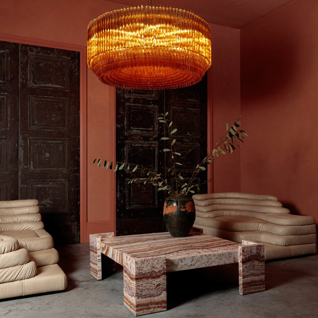 Designer Grande Amaro Drum Chandelier detail view