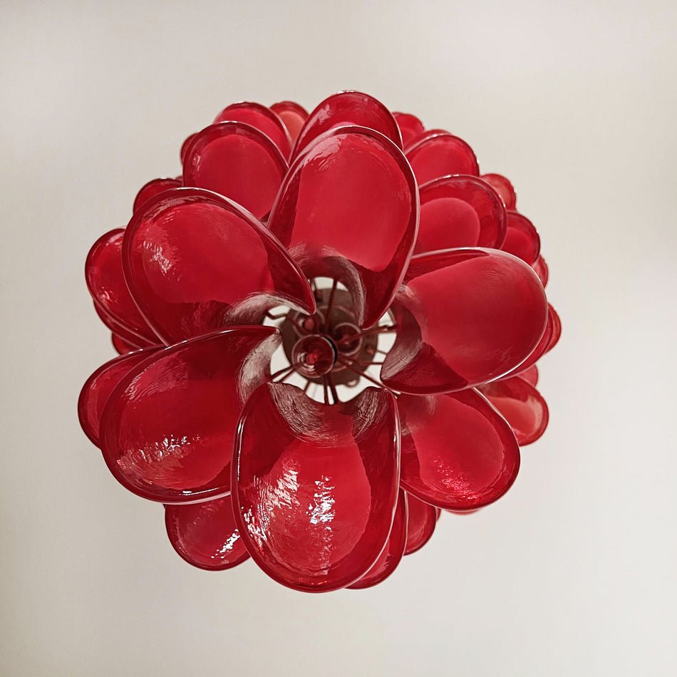Designer Murano Red Petals Spiral Chandelier product image