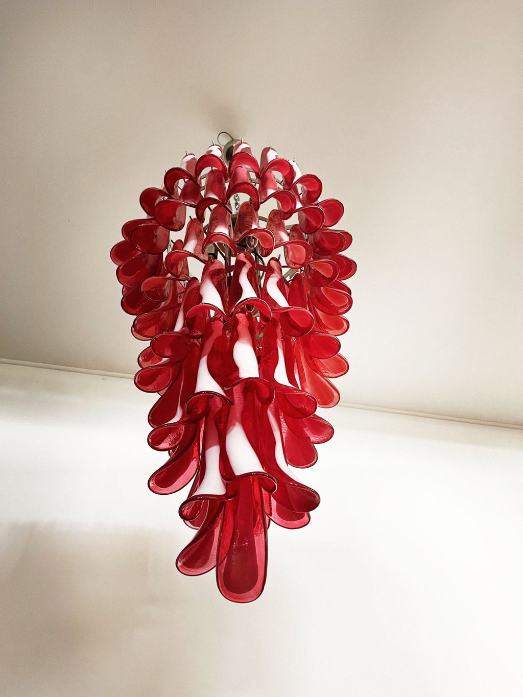 Designer Murano Red Petals Spiral Chandelier product image