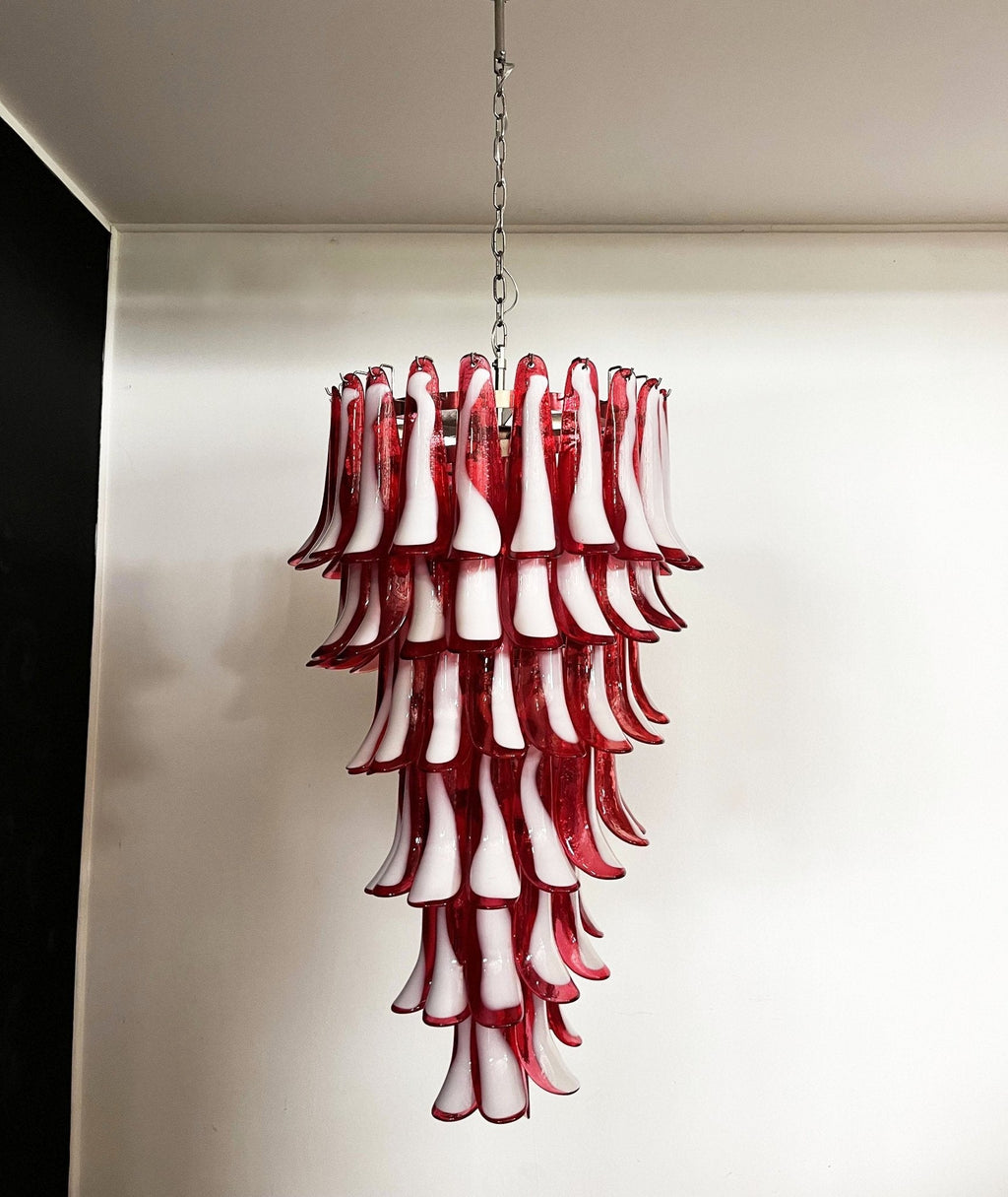 Designer Murano Red Petals Spiral Chandelier product image