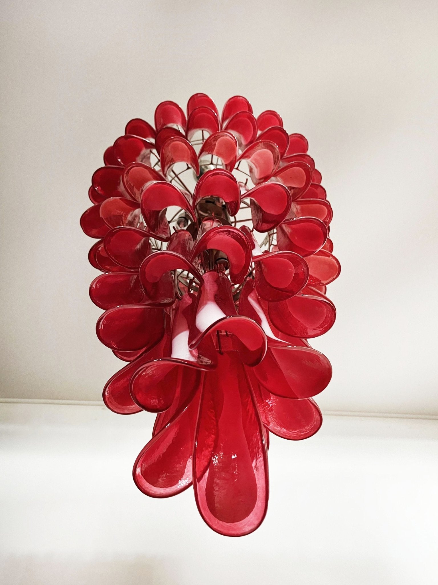 Designer Murano Red Petals Spiral Chandelier product image